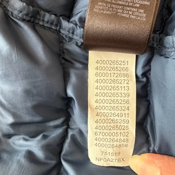 The North Face Men’s Goose Down Insulated Navy Blue Puffer Jacket Sz Small - Picture 9 of 13